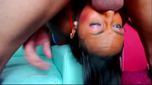 OMG! Ruthless face upside down with cock in throat leaving face covered in saliva