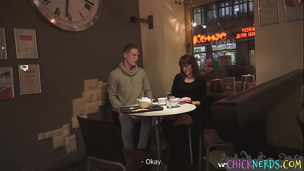 Pussylicked specs nerd goes down on dick