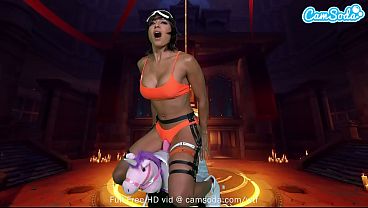 Download Video - Camsoda - Cassie Del Isla Cosplay as Tracer - Overwatch Masturbates On Unicorn Sybian
