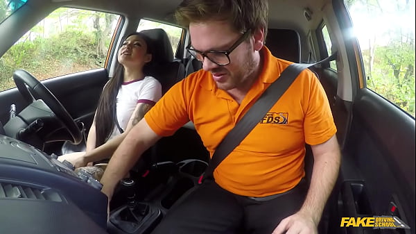 Rae Lil Black takes the Instructors Big Cock in her TIGHT JAPANESE pussy - Fake Driving School