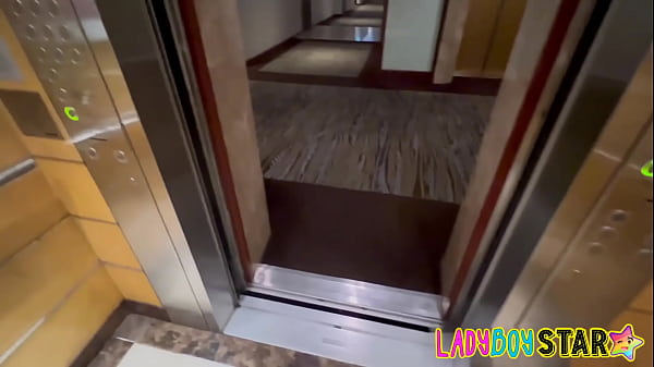 Ladyboystar - Sweet amateur ladyboy in white dress gives a POV blowjob