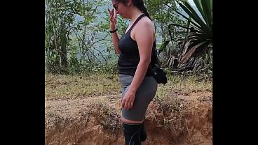 Sexy Latina exercising is convinced by a stranger to go to his apartment
