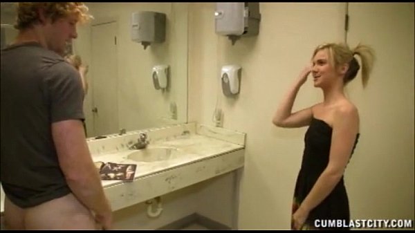 Blonde Gets A Cumblast In The Bathroom