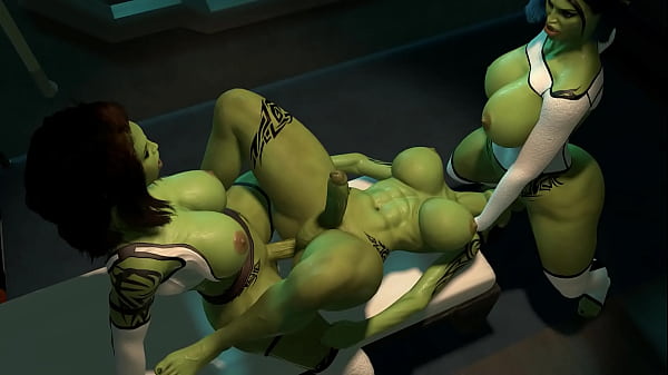 Download Video - Threesome with Three Horny Shemale Space Orcs