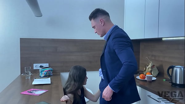My stepsister caught me with a standing dick and fucked me