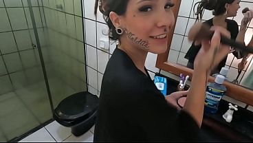 Husband Fucks Wife in Bathroom After Shower Then Films Her Getting Rough Fucked by Friend Before Creampie Thank You