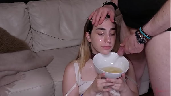 19 year-old piss slave puts in a chastity belt and made to eat ass