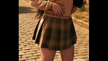 大きなお尻の女子高生が近所で大胆にもお尻を見せびらかす!!! このチャンネルでフル動画を公開中!!!!