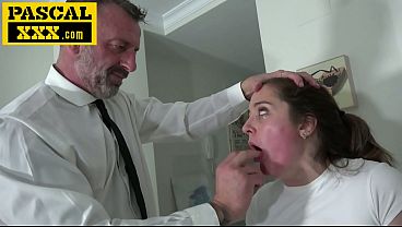Sporty Little SubSlut Gags Hard on His Fat Cock