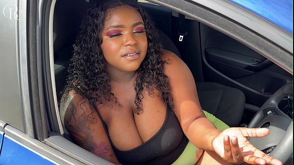 Big Ass Ebony Gets Fucked Through a Hole in Her Tight Shorts on Her Way to the Car Wash