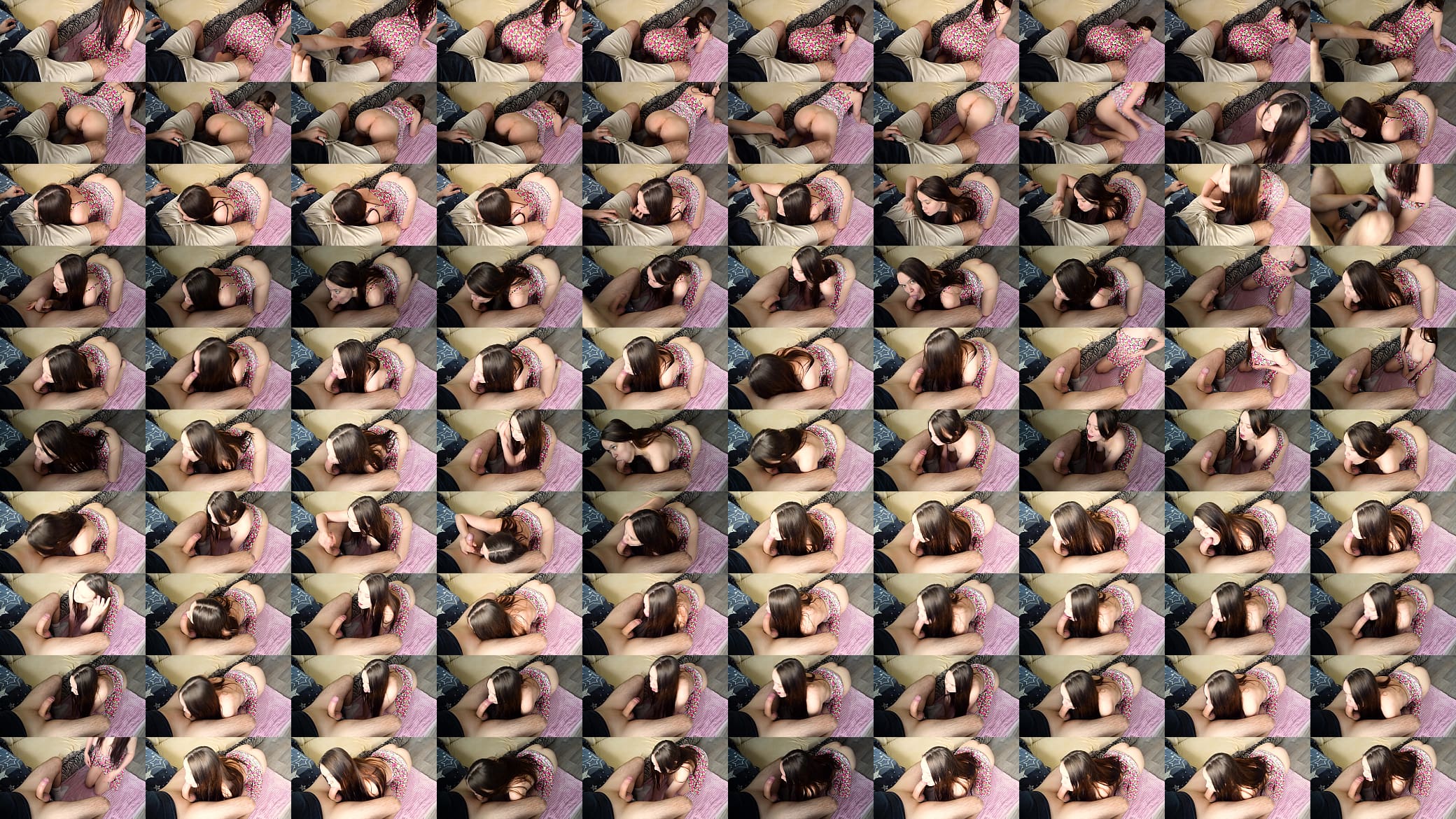 Stepdaughter greedily sucks stepfather&#039;s big dick. She plays with it and swallows his cum 预览图