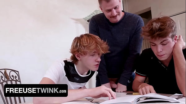 Download Video - Oliver & Skylar Are Having A Study Session When Skylar's Stepfather Arrives And Starts Fucking Them