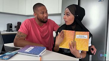 Blacked Eyes Hot Indian Girlfriend wearing Muslim Hijab Hard fucked on Live Webcam moaning loud