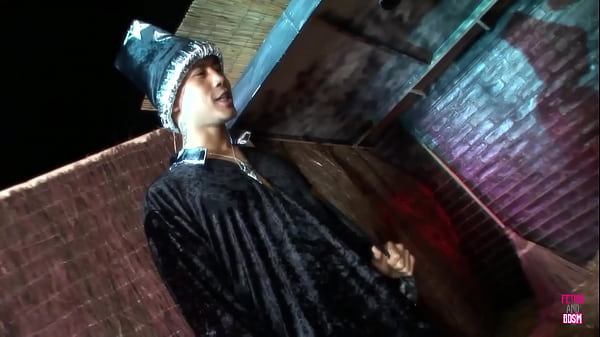 These two beautiful witches got their cunts drilled by a wizard in the barn