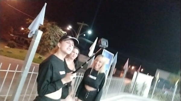 I caught the girls getting ready at the gas station