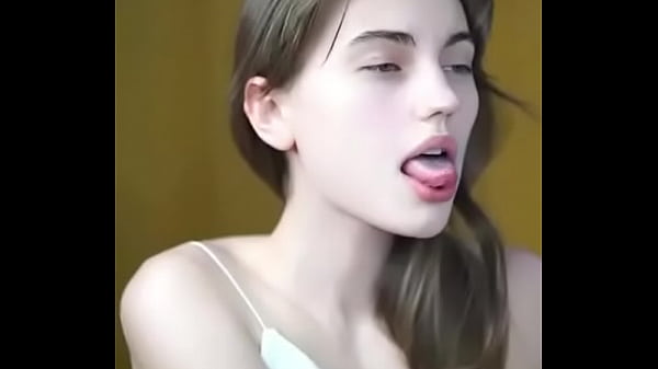 Beautiful girl and beautiful tongue