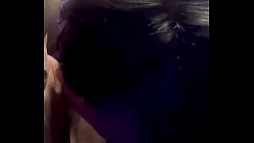 My friend's girlfriend gives me a blowjob, although she hesitates at first, I eventually convince her.