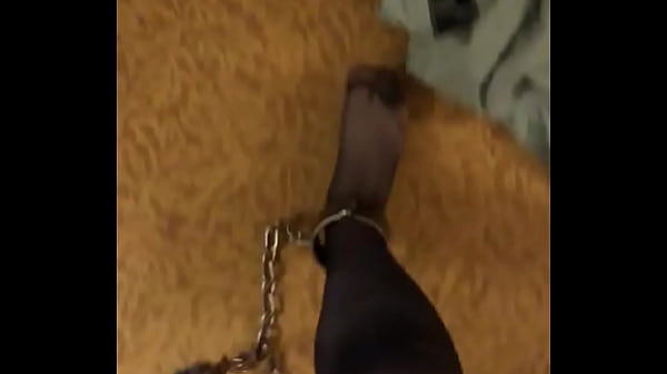 Pantyhose Gay Slave in Body Shackles