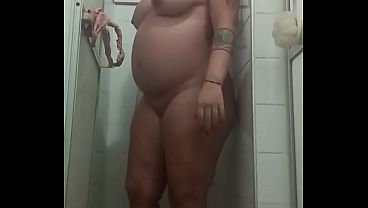 naked milf with a big ass in the shower