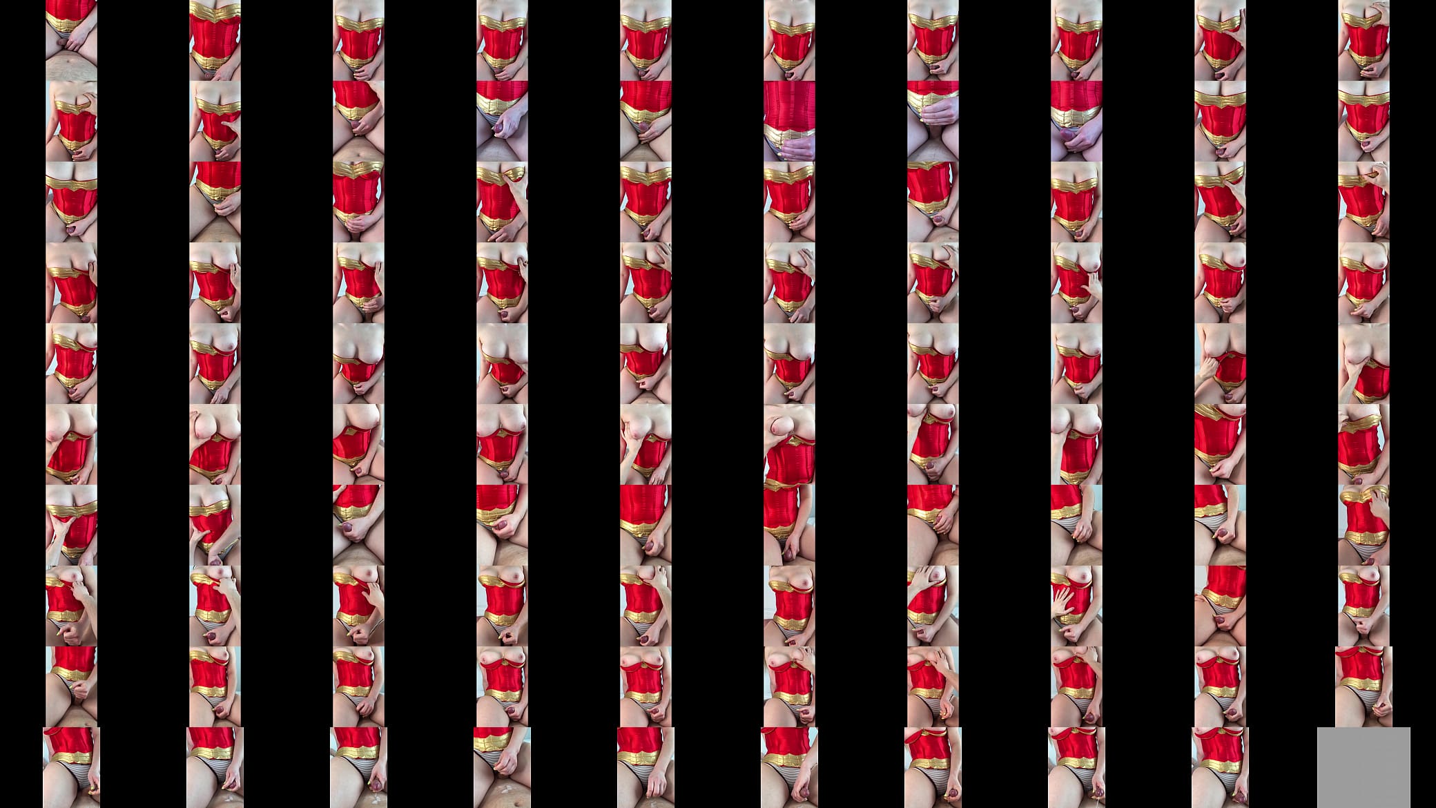 Busty girl in red corset is making me cum, slowmo cumshot by a handjob 预览图