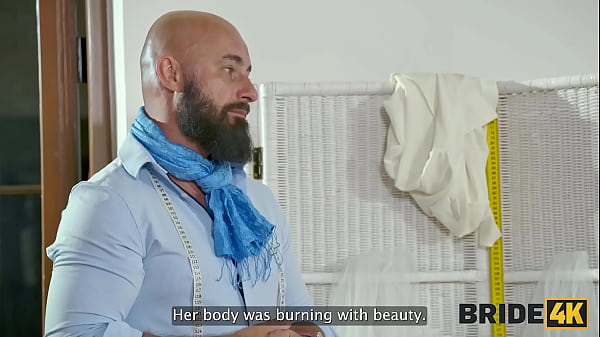 BRIDE4K. Sexy skinny brunette gave her young body to a wedding salon owner with a huge dick