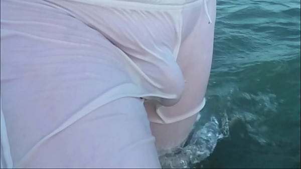women see man ejaculating at the beach