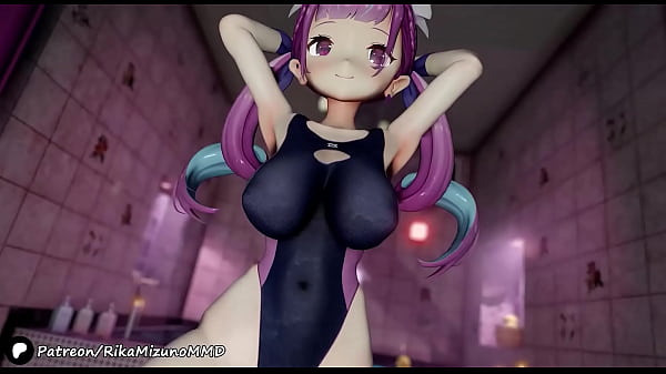Shaking dance 2 - Minato Aqua (Swimsuit) 【MMD R-18】| Vtuber MMD