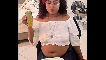 Eating Farting and Burping in the Hotel Room Bloated Belly Gassy Toilet Explosion & Shower