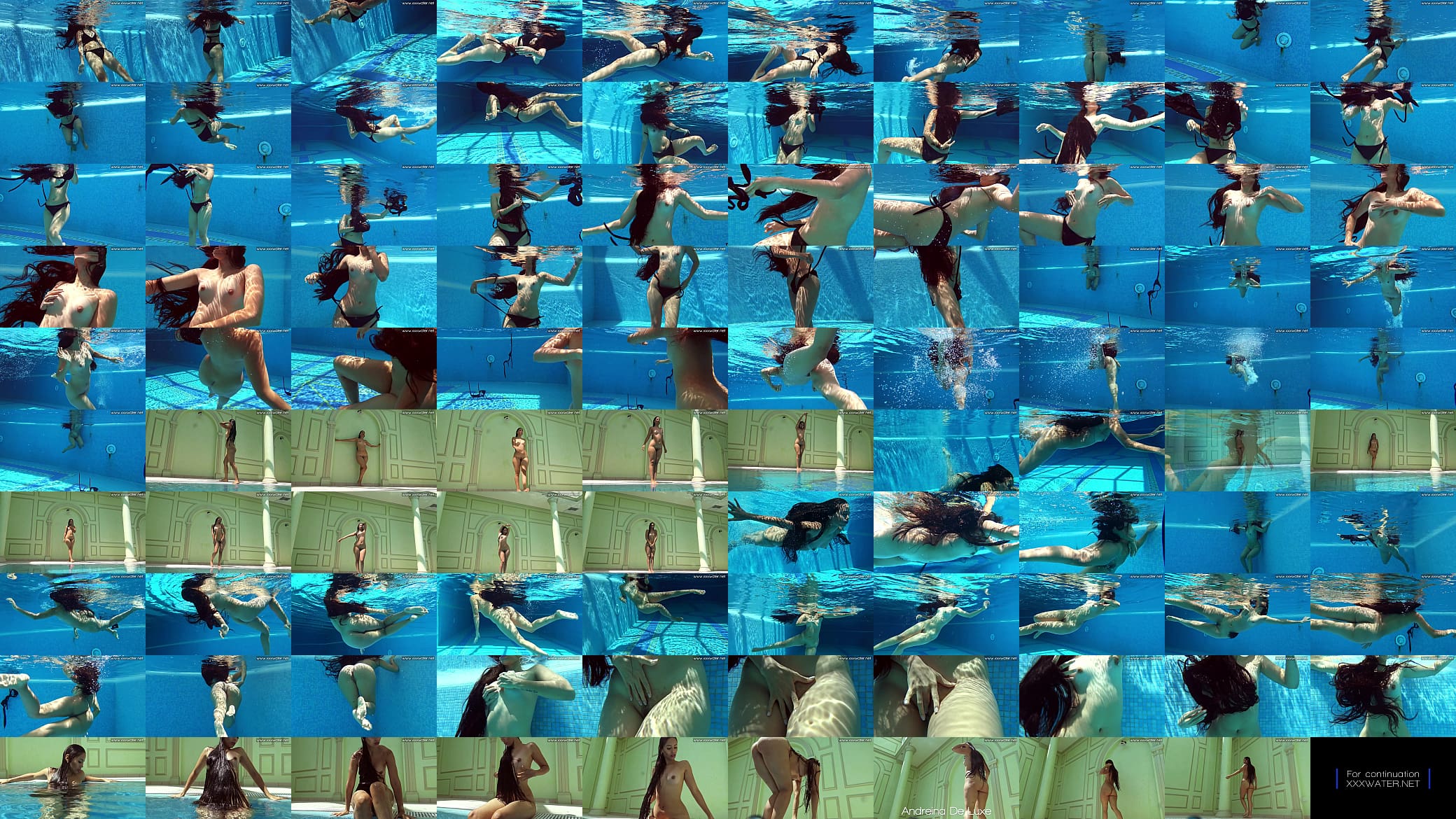 Swimming pool nudist action by sexy Latina babe Andreina 预览图