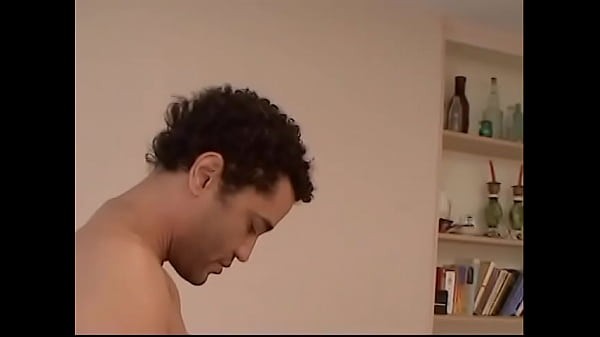 Horny guy fucks a passionate brunette in all positions on the couch and she masturbates her shaved pussy