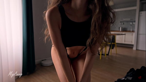 OMG lingerie fitting ends with cumshot on belly