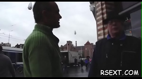 Nice-looking gives sexy blowjob and takes it up...