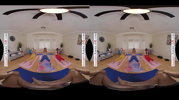 Naughty America - Aiden Ashley, Ashley Lane, & Zoe Sparx get an even deeper stretch after their yoga session