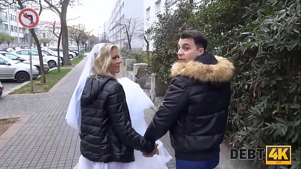 DEBT4k. Blond bride dragged into sex with loan shark near her groom