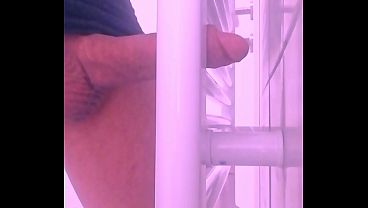 Fucking and Cumming on Towel Dryer with 8" Tranny Cock