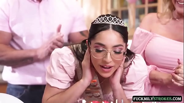 Download Video - This is the best way to celebrate the 18th birthday of the sexy and horny stepdaughter Madison by being fucked by her stepfather and stepsisters in all her orifices until they cum on her face&period;