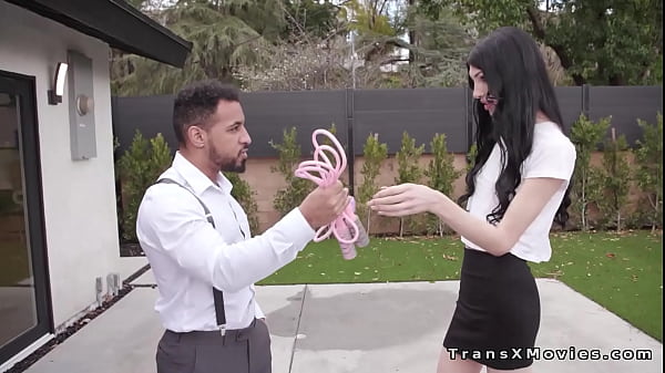 Boss comes home and fucks trans babysitter