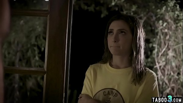 Tiny titted brunette babe fucked roughly by neighbor