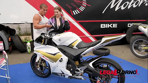 Horny biker girl Alice Wayne rides thick dick with wet pink and tight ass GP187