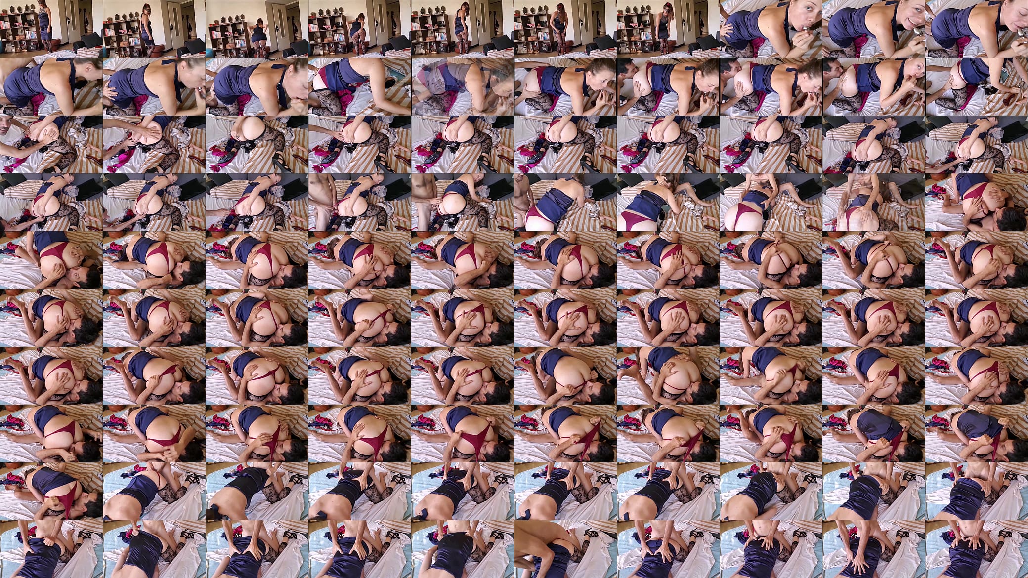 1236 02 french amateur red satin panties satin blue dress fishnet heels clothed gystyle blowjob ass to mouth 预览图