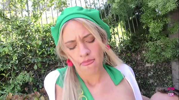 Cute girl Khloe Capri masturbates outside while waiting to receive a big cock