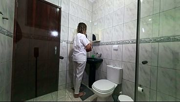 The maid's creampie routine at her new job.