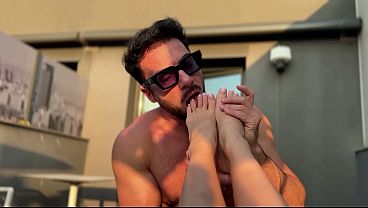 Frances Bentley's sexy foot worship turns into passionate slow sex