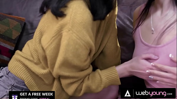 Download Video - Beautiful 18yo Brunette Has A Secret Affair With Her Bestie's Hot Stepsister&excl; SOFT ROMANTIC SEX