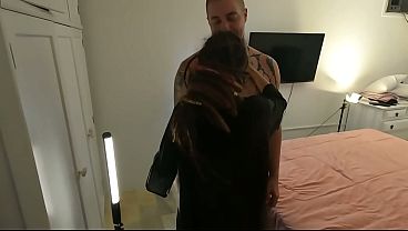 Cuckold gives his wife as a gift to his well-endowed friend and films her riding him hard.