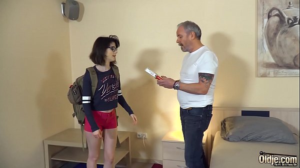 beauty with glasses fucked hardcore by grandpa