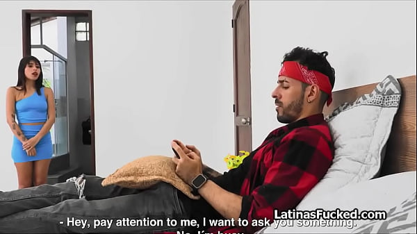 Latina room mate craves for big dick before going out