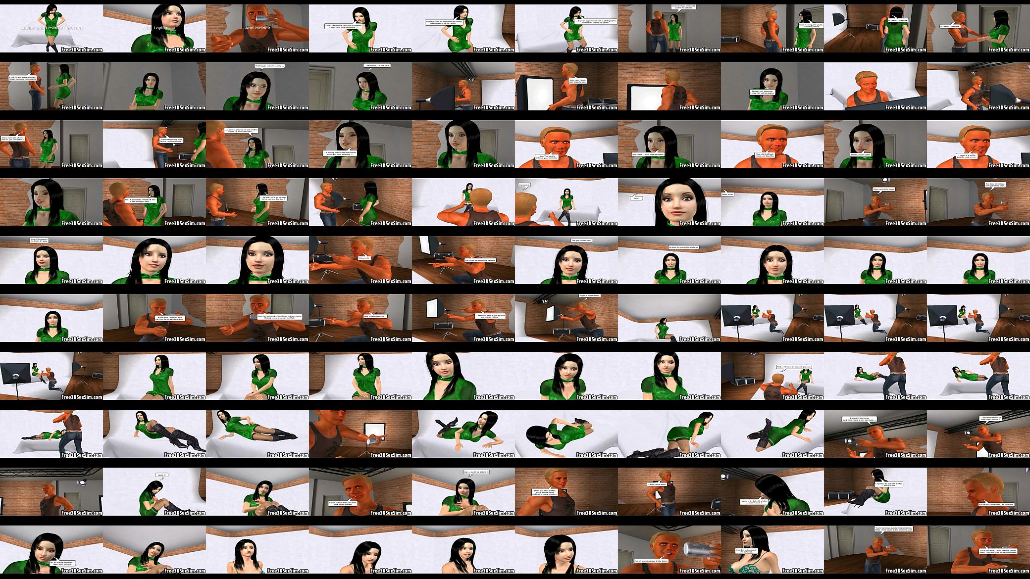 Sexy 3D cartoon brunette babe does a photo shoot 预览图