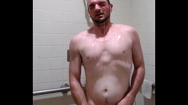 Wacking off in the locker room shower