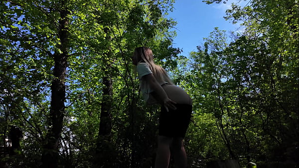 Takes Classmate Into the Woods Shows Pussy and Tits Masturbates Publicly